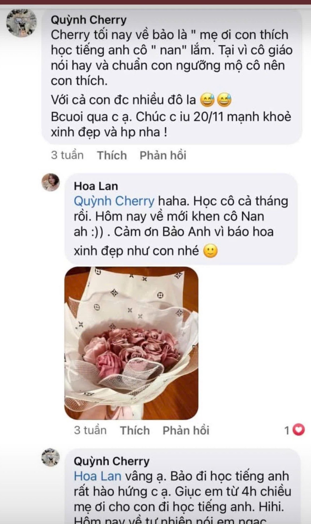 Tin nhắn phản hồi của phụ huynh 1