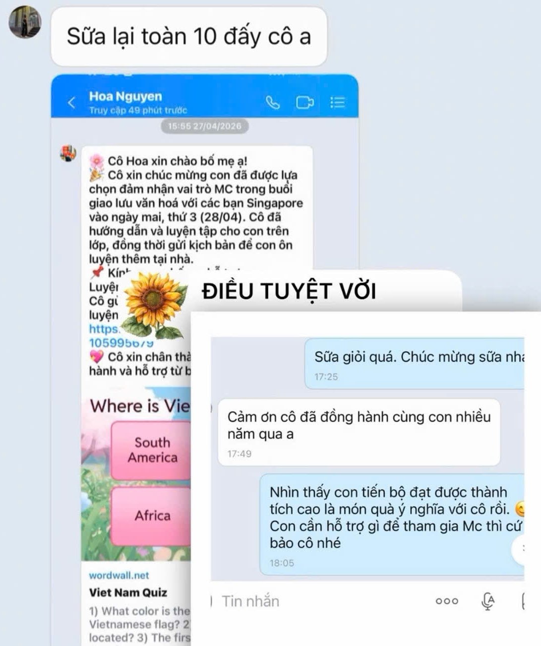 Tin nhắn phản hồi của phụ huynh 3